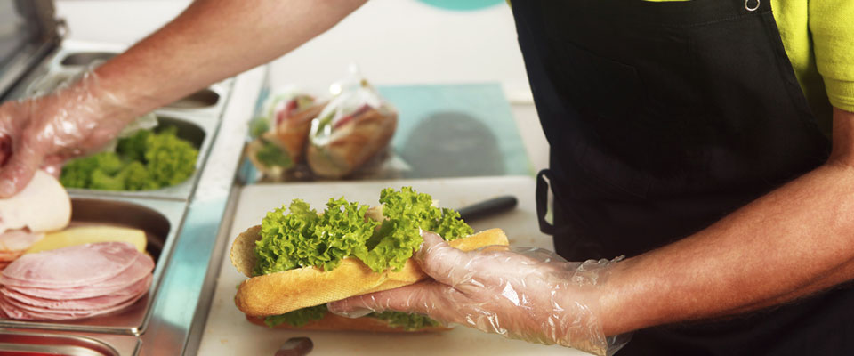 Sandwiches being prepared for snack van